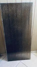 Geribbeld gebronsd deurglasraam 130 x 59 cm, Gebruikt, Ophalen