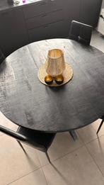 Eettafel rond - zwart, 100 tot 150 cm, Rond, Metaal, Vier personen