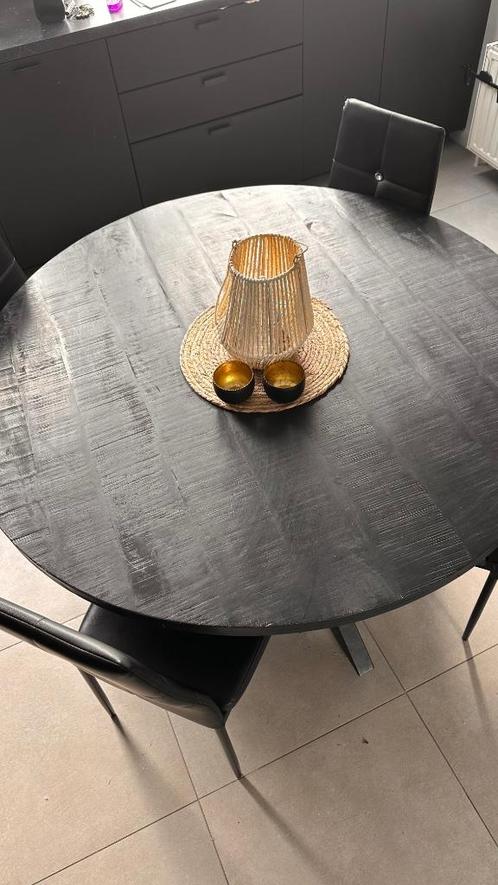 Eettafel rond - zwart, Maison & Meubles, Tables | Tables à manger, Comme neuf, 100 à 150 cm, Quatre personnes, Rond, Autres essences de bois