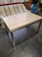Keukentafel met inox poten en dik blad, Ophalen, Rechthoekig, 100 tot 150 cm, 50 tot 100 cm