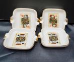 Mini cendriers (4) en porcelaine décor de carte à jouer, Antiquités & Art, Antiquités | Porcelaine, Enlèvement ou Envoi
