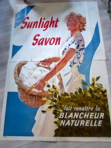 Origineel Affiche voor Sunlight Savon ZEER GROOT beschikbaar voor biedingen