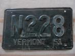 authentieke nummerplaat vermont 1951 groen usa patine, Ophalen of Verzenden, Gebruikt, Auto's