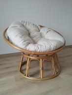 rieten fauteuil/rotan/bamboestoel met kussen, 75 tot 100 cm, Gebruikt, 75 tot 100 cm, Naturel