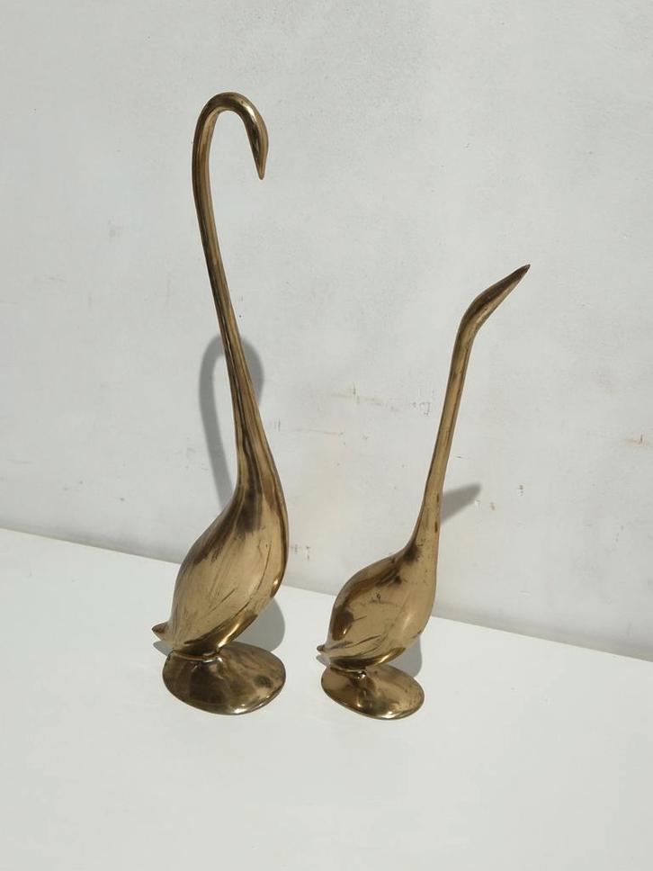 Koppel koper kraanvogels tot 42cm groot, Antiek en Kunst, Antiek | Brons en Koper, Koper, Ophalen of Verzenden