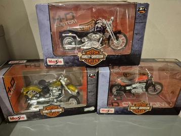 3 Harley Davidson modellen. Maisto. beschikbaar voor biedingen