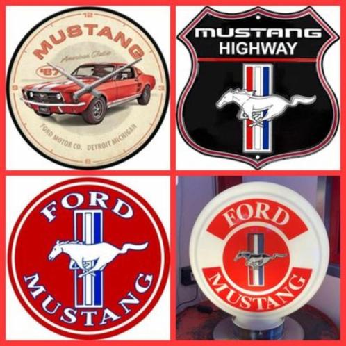 Ford Mustang signe drapeau lampe au néon tasse horloge et pl, Collections, Marques & Objets publicitaires, Neuf, Autres types