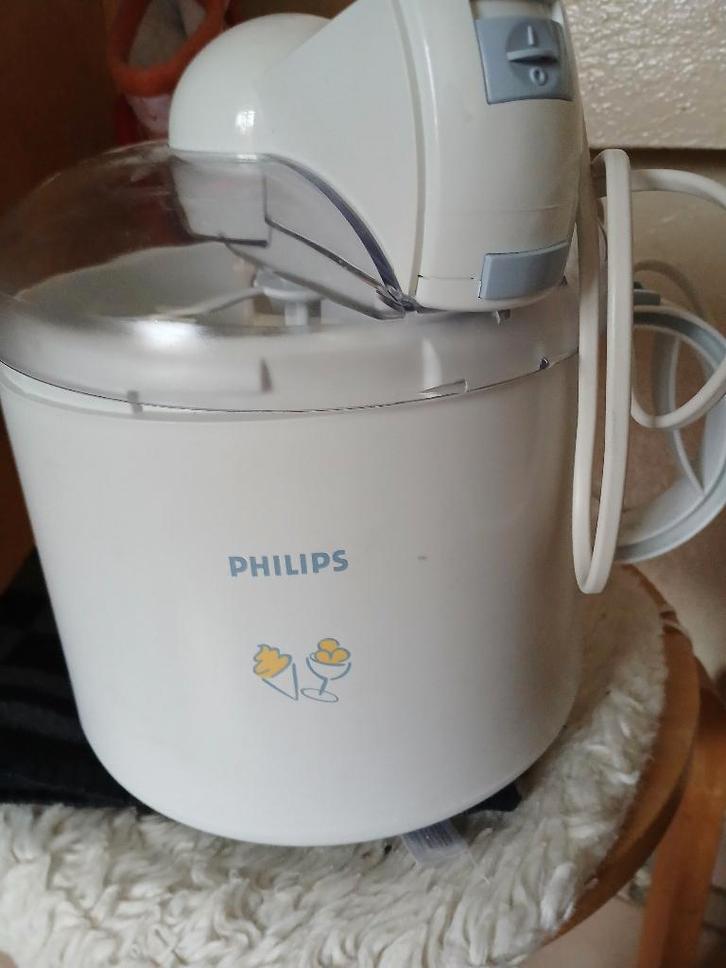 Sorbetière Philips 1 litre. Utilisée., Electroménager, Machines à glace, Utilisé, Enlèvement