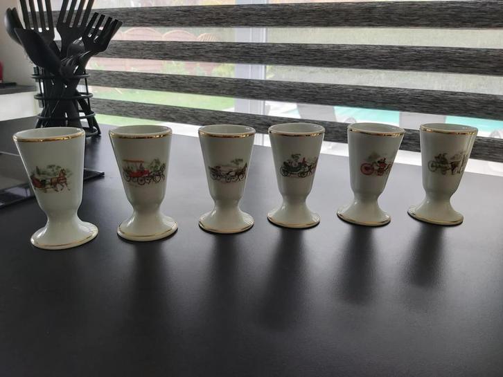 LIMOGES - 6 mazagrans en porcelaine – Sofafils, Verzamelen, Glas en Drinkglazen, Zo goed als nieuw, Ophalen