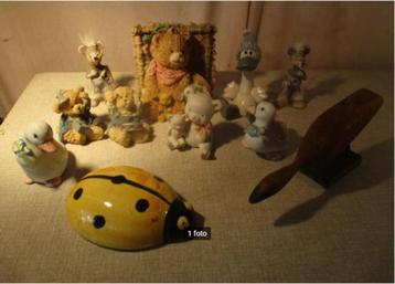 11 Statues et statues d'animaux en bois et poterie, Enlèvement ou Envoi, Comme neuf, Animal