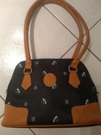 HANDTAS   in leder, Handtassen en Accessoires, Tassen | Damestassen, Ophalen of Verzenden, Gebruikt, Zwart, Handtas