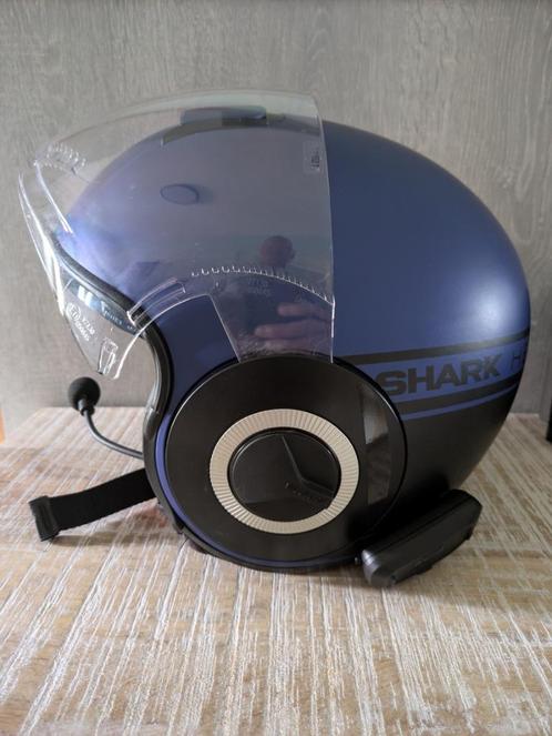 Casque(2)Shark Nano Street Néon+ Cardo spirit single (2), Motoren, Kleding | Motorhelmen, L, Shark, Tweedehands, Ophalen