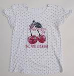 T-shirt blanc avec décoration (tailles 158-164), Enlèvement ou Envoi, Chemise ou À manches longues, Comme neuf, HERE & THERE