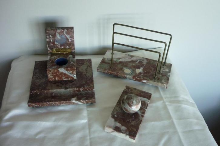Bureaustel art deco marmer, Antiek en Kunst, Curiosa en Brocante, Ophalen of Verzenden