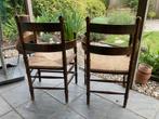 2 Oude armstoelen Vlaamse stijl met rieten zitting, Enlèvement