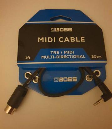 Câble MIDI BOSS TRS 30cm multidirectionnel BMIDI1-35