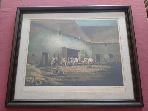 Lithografie (Colpaert) Afmetingen: L-56/H-42, Antiek en Kunst, Kunst | Schilderijen | Klassiek, Ophalen