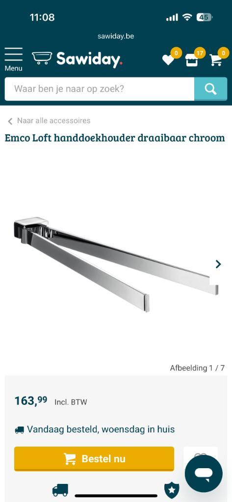 Handdoekhouders Emco Loft, Huis en Inrichting, Badkamer | Badtextiel en Accessoires, Zo goed als nieuw, Handdoekenrek, Overige kleuren
