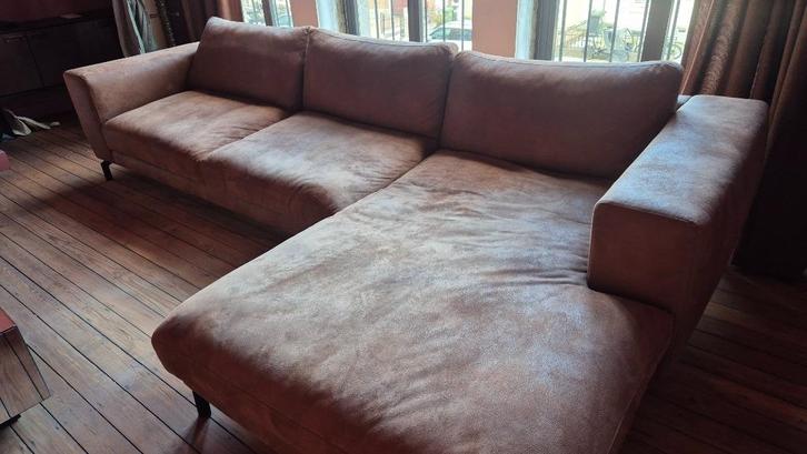 Cognac zetel Weba, Huis en Inrichting, Zetels | Zetels en Chaises Longues, Gebruikt, Vierpersoons of meer, 300 cm of meer, Ophalen