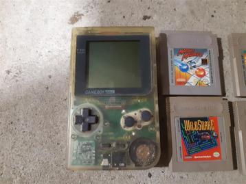 Nintendo Gameboy Transparant met 6 spelletjes beschikbaar voor biedingen