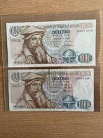 2 biljetten 1000 fr mercator, Postzegels en Munten, Bankbiljetten | België, Ophalen of Verzenden, Setje
