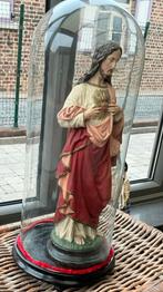 Beeld Jezus Heilig Hart onder glazen stolp, Antiek en Kunst, Ophalen