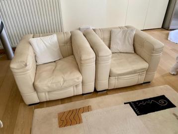 2 fauteuils individuels Rochebobois, couleur ivoire beschikbaar voor biedingen