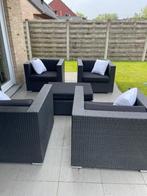 Loungeset, Wicker, 4 zitplaatsen, Zo goed als nieuw, Loungeset