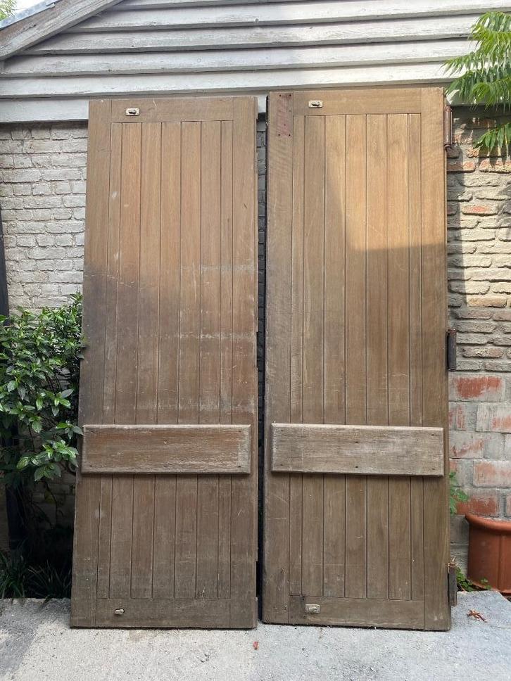 Hardhout poort 153x224cm, Tuin en Terras, Tuinpoorten, Gebruikt, Schuifpoort, Hout, 200 cm of meer, 150 tot 200 cm, Ophalen