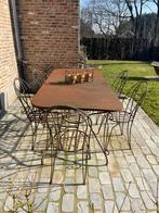 oud smeedijzeren tuinset, Tuin en Terras, Ophalen, Gebruikt, Tuinset