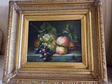 schilderijtje stilleven met fruit beschikbaar voor biedingen