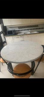 witte ronde marmere eettafel, Huis en Inrichting, Ophalen, Zo goed als nieuw