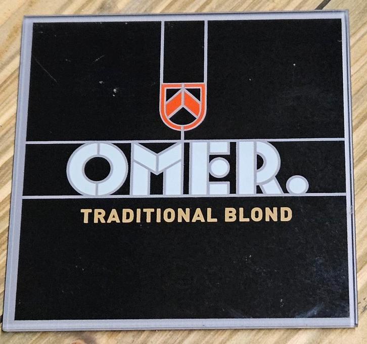 Omer glazen onderlegger, Verzamelen, Biermerken, Zo goed als nieuw, Ophalen of Verzenden
