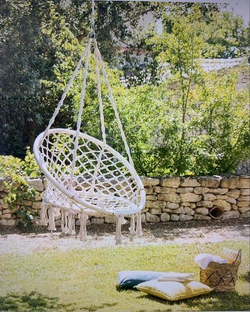 fauteuil suspendu en macramé /Neuf, Jardin & Terrasse, Hamacs, Neuf, Une personne, Avec support, Intérieur, Extérieur