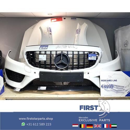 W205 C205 AMG VOORKOP WIT Mercedes C Klasse COMPLEET 2014-20, Auto-onderdelen, Carrosserie, Bumper, Mercedes-Benz, Voor, Gebruikt
