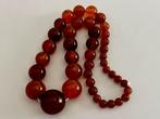 Oude Antieke Amber Bakeliet - Catalin Ketting, Handtassen en Accessoires, Antieke sieraden, Verzenden, Ketting