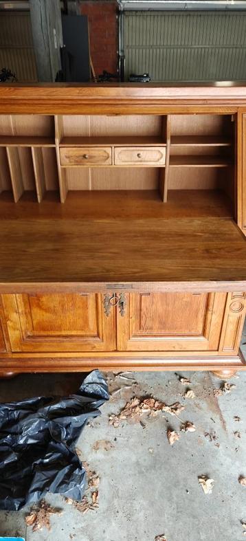 Massief eiken secretaire - ideaal voor op kot !, Enlèvement, Utilisé, Klassiek