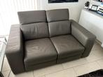 2-zit zetel in leder met 2 elektrische relax, Ophalen, Tweepersoons, Leer, Zo goed als nieuw