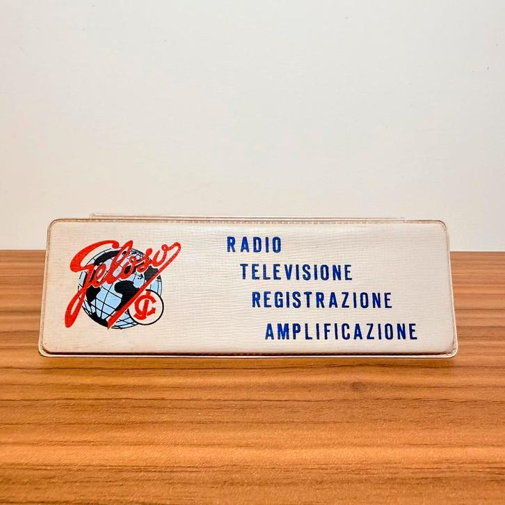 RECLAMEBORD RADIO TV GELOSO ORIGINEEL VINTAGE JAREN ’60, Verzamelen, Merken en Reclamevoorwerpen, Gebruikt, Reclamebord, Verzenden