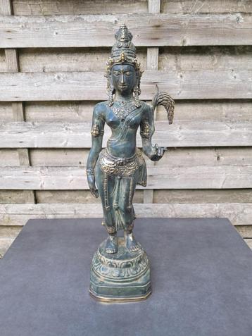 Bronzen beeld van de godin Sri/Lakshmi/Azië/Indonesië beschikbaar voor biedingen