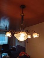 Antieke Art-deco kroonluchter, Huis en Inrichting, Lampen | Kroonluchters, Ophalen of Verzenden, Gebruikt, Glas