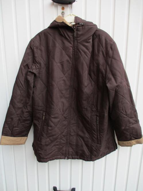 Bruine JAS / VEST / REGENJAS met kap mt XL, Kleding | Dames, Grote Maten, Zo goed als nieuw, Jas of Mantel, Bruin, Ophalen of Verzenden