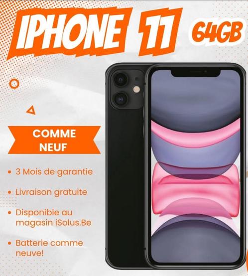 iPhone 11 64GB ZWART, Telecommunicatie, Mobiele telefoons | Apple iPhone, Refurbished, Zonder abonnement, Zonder simlock, Ophalen of Verzenden