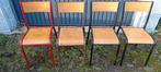 4 oude schoolstoelen Zithoogte 45 cm Een paar maanden, Ophalen
