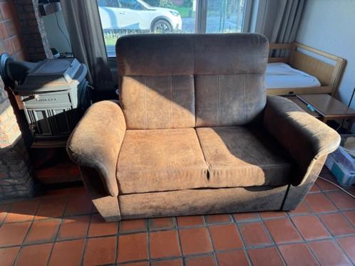 lederen zetel, Huis en Inrichting, Zetels | Zetels, Gebruikt, Rechte bank, Tweepersoons, 150 tot 200 cm, Minder dan 75 cm, Leer