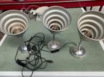 3x Vintage aluminium Bauhaus stijl lampen, Ophalen, Gebruikt, Metaal, Bauhaus