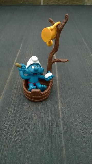 Superschtroumpf dans une baignoire 4.0235, Envoi, Utilisé, Autres Schtroumpfs, Poupée, Figurine ou Peluche