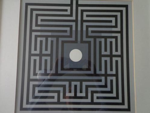 geometrisch abstracte zeefdruk John Willenbecher uit 1971, Antiquités & Art, Art | Lithographies & Sérigraphies, Enlèvement
