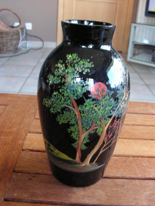 Prachtige artisanale zwarte vaas in aardewerk., Antiek en Kunst, Antiek | Keramiek en Aardewerk, Ophalen of Verzenden