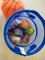 Mand met stoffen puzzelblokken pluche basketbal, Kinderen en Baby's, Ophalen of Verzenden, Zo goed als nieuw